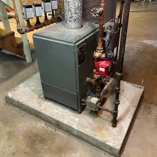 A functioning boiler working in someones home